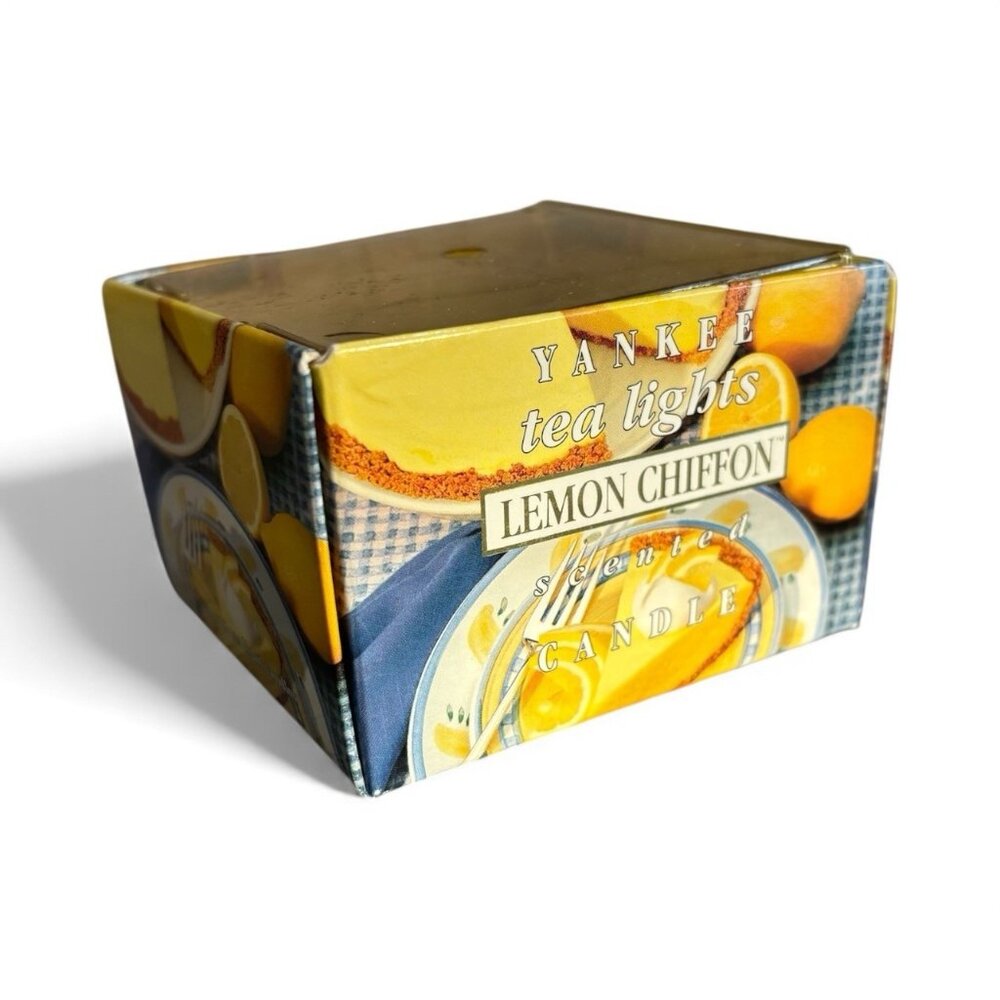 Discontinued! 7 New Yankee Candle Tea Lites Lemon Chiffon W Box Old Stock